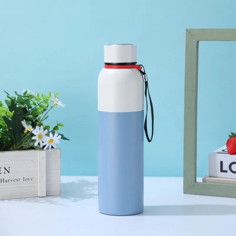 600-1000ml Outdoor Insulated Stainless Steel Bottle, Leakproof Large Capacity Thermos for Camping & Gym