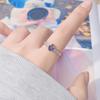 Natural Sapphire Ring Women'S S925 Sterling Silver Colored Jewelry Xiaohongshu Wechat Channels Earrings
