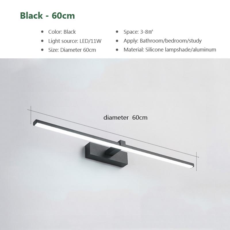 Modern LED Wall Light Bathroom Hardwares Wall Lamp Three Colors Lights Aluminum Led Bathroom Bath Mirror Line Lamp Make Up Light