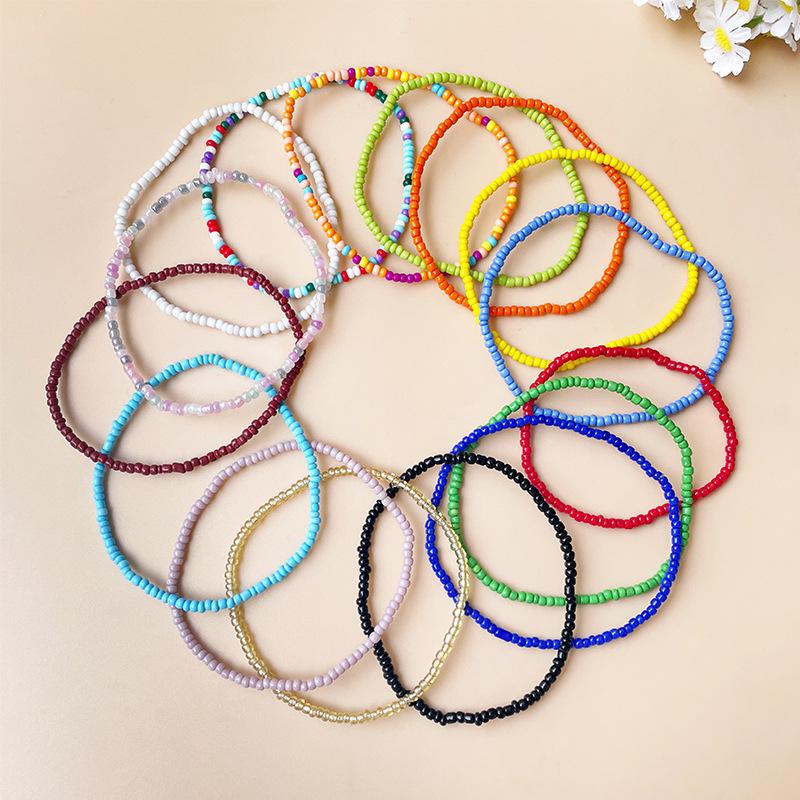 Bohemian Miyuki Seed Bead Colorful Handmade Elastic Anklet