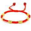 Gold-Plated Lucky Bead Red String Bracelet, Adjustable Hand-Woven Birth Year Ethnic Style Accessory