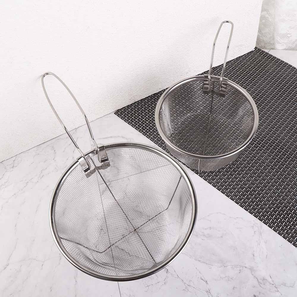 Edelstahl Faltbar mit Griff Maschennetz Frittierkorb Filter Lebensmittelsieb Kochwerkzeuge