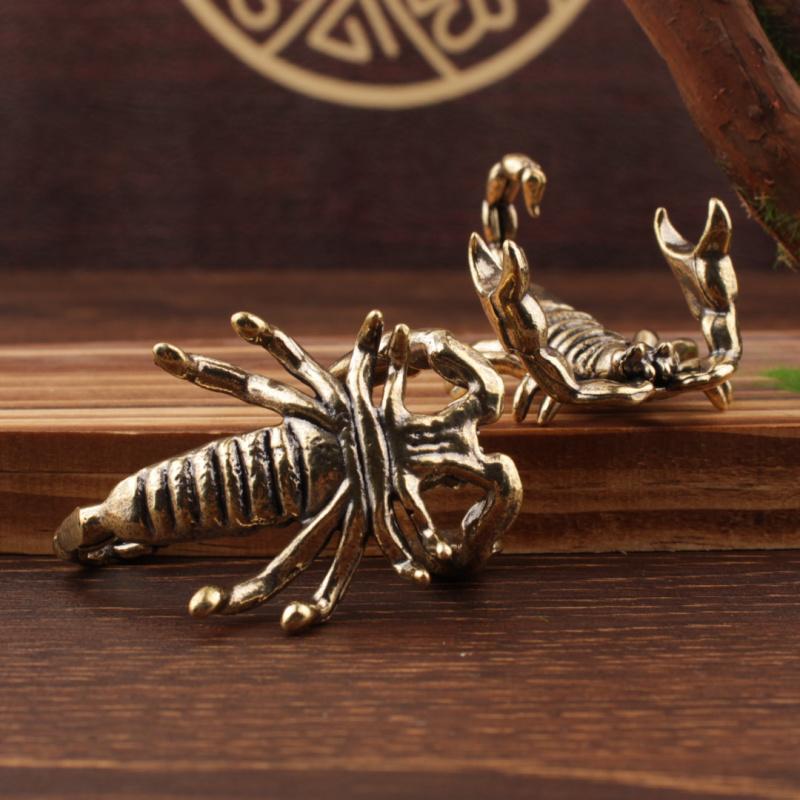 Brass Ornament Horizontal Wealth Pen Holder Scorpion Living Room Desktop Office Desk Home Decoration Gift Copper Craft Ornament