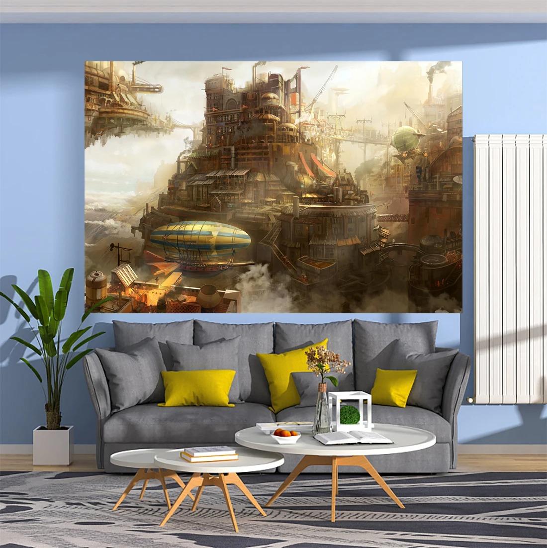 

Механический элемент панк-принта Модный домашний декор Гобелен Гостиная Спальня Гобелен 100x75cm