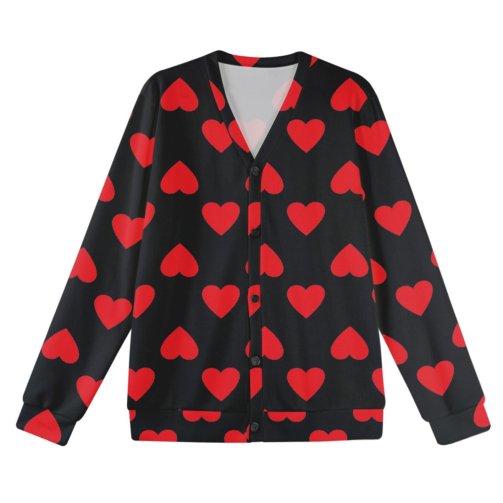 Мужская повседневная однобортная модная куртка-кардиган на пуговицах с длинными рукавами L красный