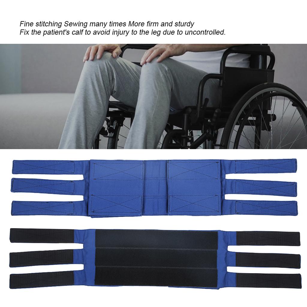 Wheelchair Footrest Non?Slip Adjustable Leg Restraint Strap Seat Belt (Blue Average Size)