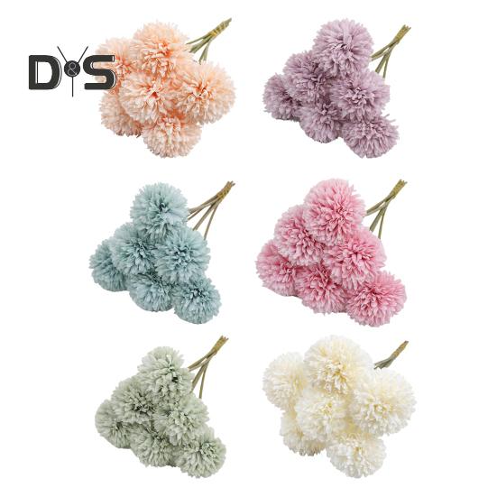 6 Stück künstliche Chrysanthemen-Bälle, realistisch, UV-beständig, künstliche Seidenblumen, für Hochzeiten, Partys, drinnen und draußen, Büro, Tischdekoration, Kunstblumen