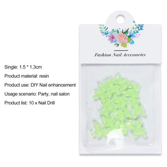 10Pcs Nail Decorations Vibrant Color Creative Shape Stunning Visual Effect Non-Fading Luminous 3D Bear Manicure Ornaments for Nail Salon