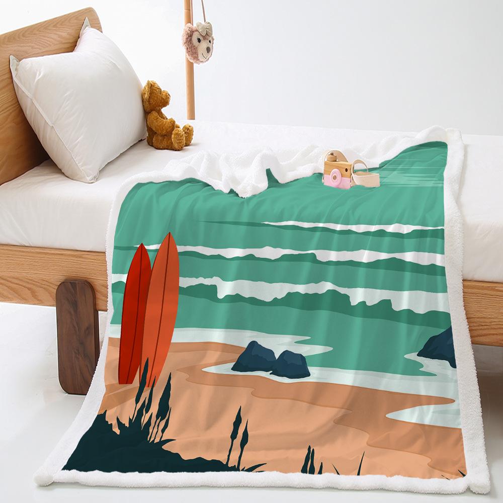 Nordic Style 2D Digital Printing Wish Lamb Wool Crystal Fleece Blanket Blanket Minimum Order