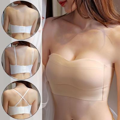Soutien-gorge bandeau sans bretelles, soutien-gorge push-up sans couture, sous-vêtements invisibles, haut tubulaire pour femmes, lingerie