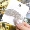 Korean Crystal Feather Hair Accessories Jewelry Gold Silver Color Metal Big Hair Clips for Women Wedding Headwear Girls Hairpins