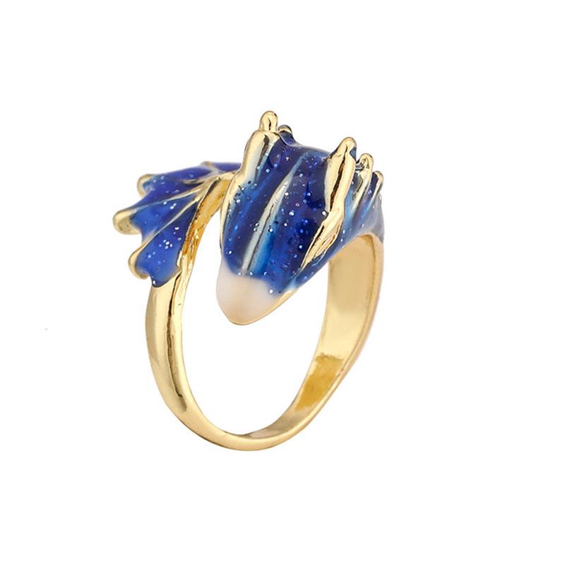 Trendy Enamel Dragon Ring Punk Viking Animal Adjustable Finger Ring Gothic Hiphop Men Women Magical Cool Jewelry  Birthday Gift