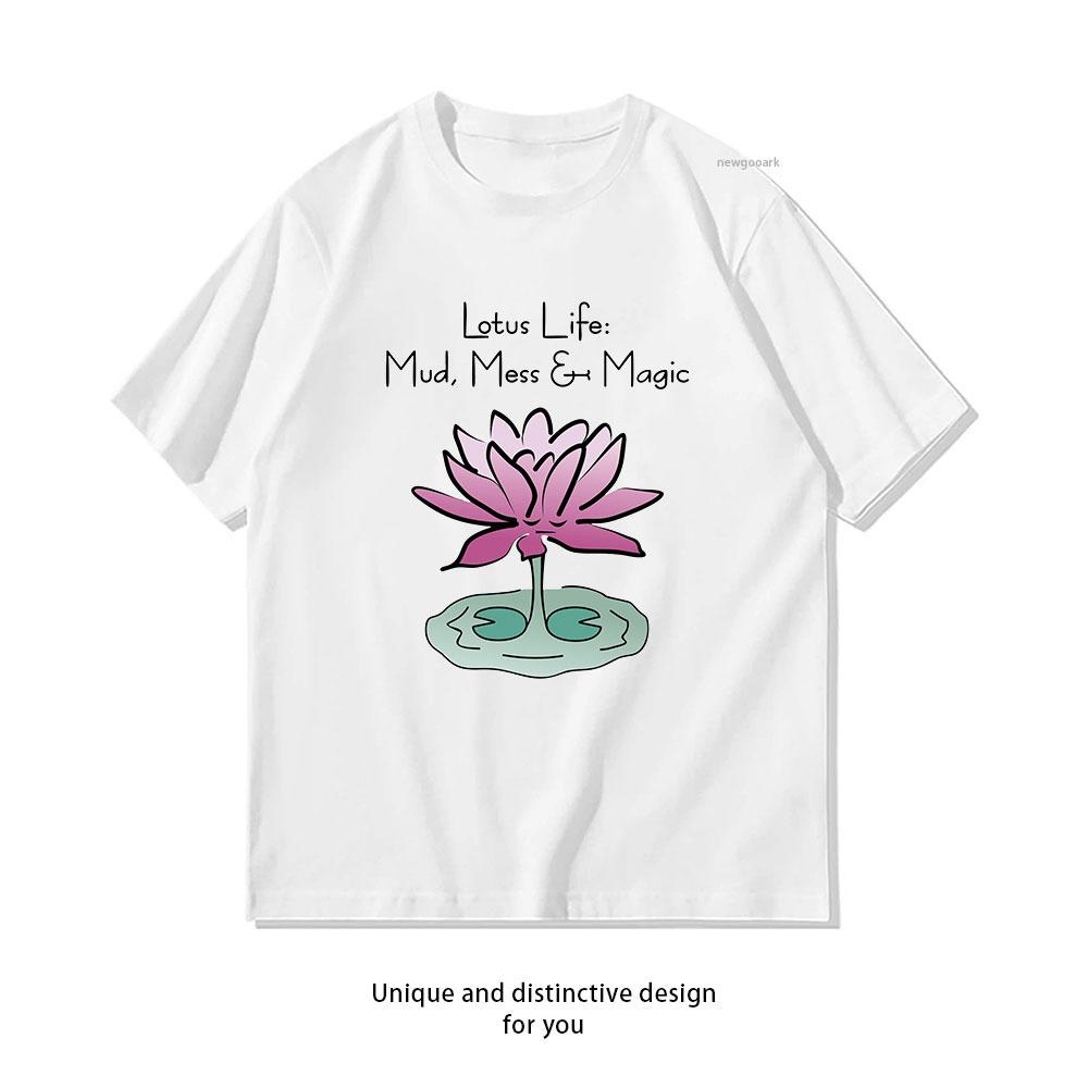 Funny Lotus Flower Yoga Spirit Life Lotus Life Meditation Funny Classic TShirt Women Unisex Casual cotton graphic t shirts Oneck S