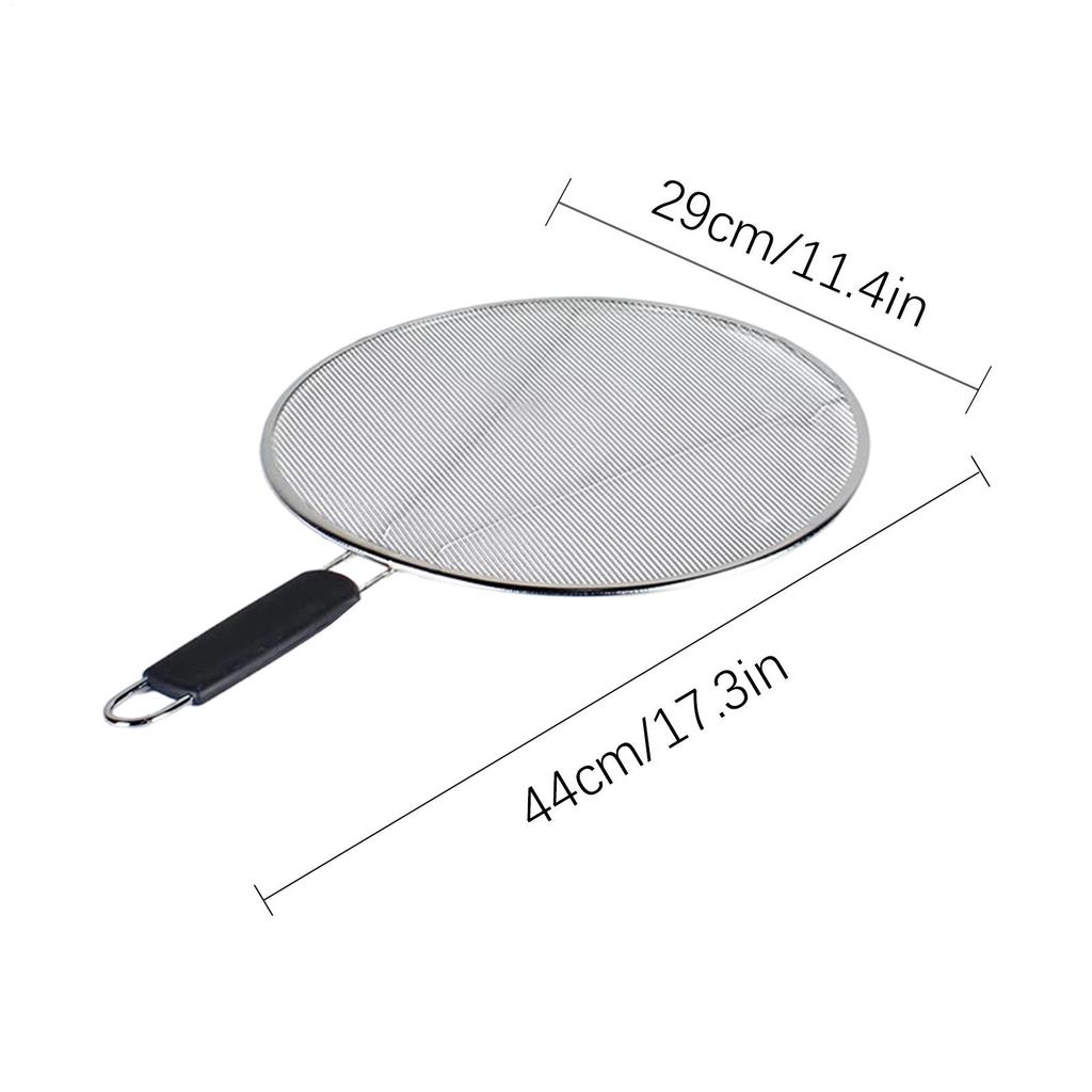 Stainless Steel Anti Oil Splash Cover 29cm/33cm Fine Mesh Splatter Screen Guard Protector Oil Residues Filter Kitchen Gadgets
