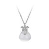 S925 Sterling Silver Chalcedony Necklace - Lucky Bag Design, Fashionable Clavicle Chain, Women's Versatile Chinese Style Holiday Gift