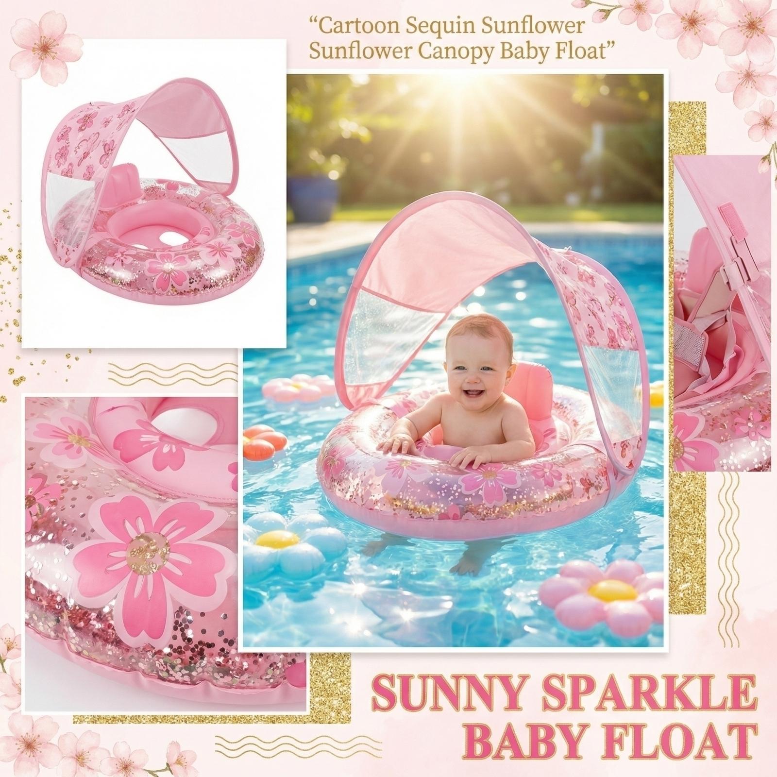 

Cartoon Sequins, Sunflowers, Awning Pants, Pocket Loops, Water Entertainment, Thickened PVC Inflatable Seat Ring For Children One Size