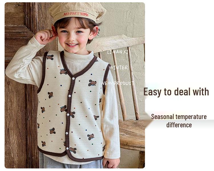 88282 Kids' Autumn/Winter Cotton Vest - Sleeveless Jacket for Boys and Girls