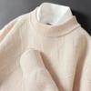 Suéter de Cachemira para Hombre Holgado y Grueso Jacquard Cuello Redondo Suéter de Punto para Hombre Otoño e Invierno Color Sólido