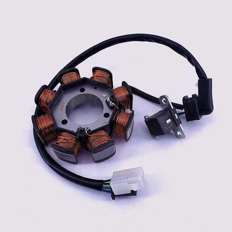 Lica Magnetic Steel Flywheel & Stator Coil for QS125T-2 / QS100T Motorcycles