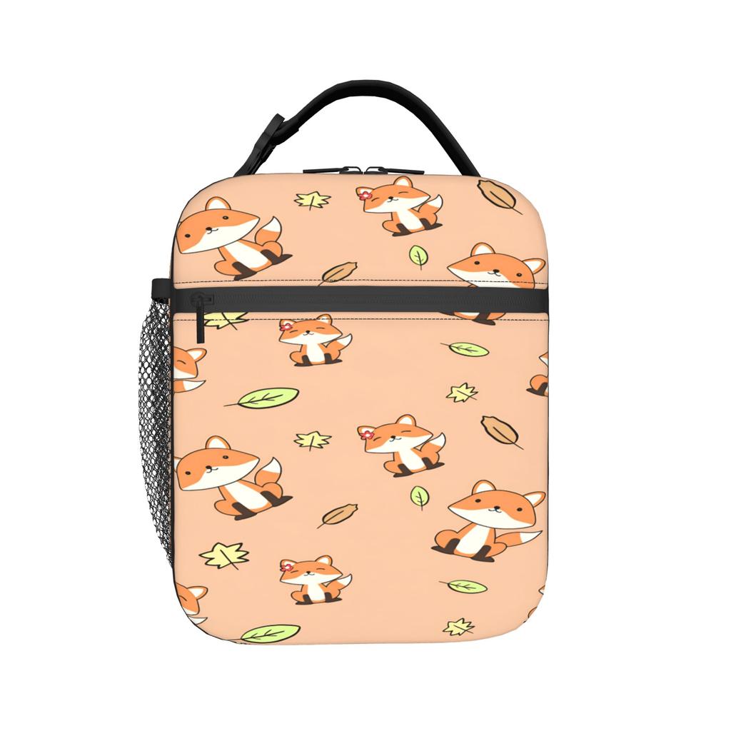 Cute Fox Lunch Bag For Adult Print Lunch Box Fun Picnic Cooler Bag Portable Oxford Thermal Tote Handbags