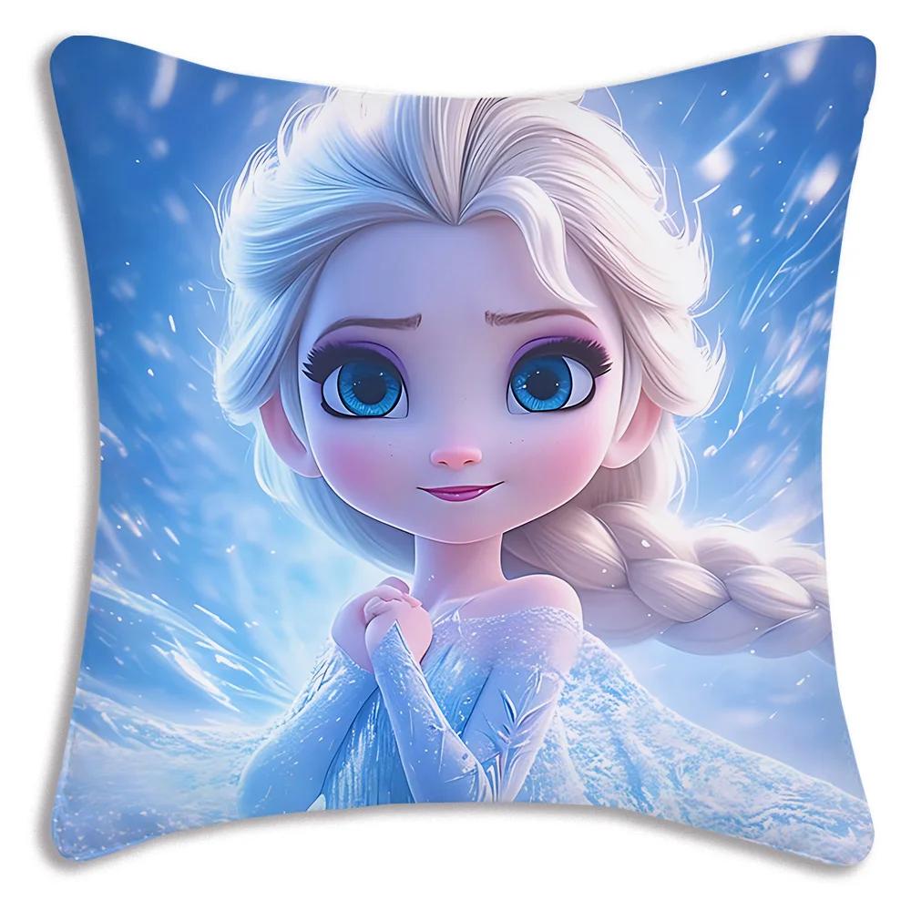 

Pillow Covers Cartoon Frozen Princess Elsa Sofa Decorative Home Printing Cute Cushion Cover 45cmx45cm