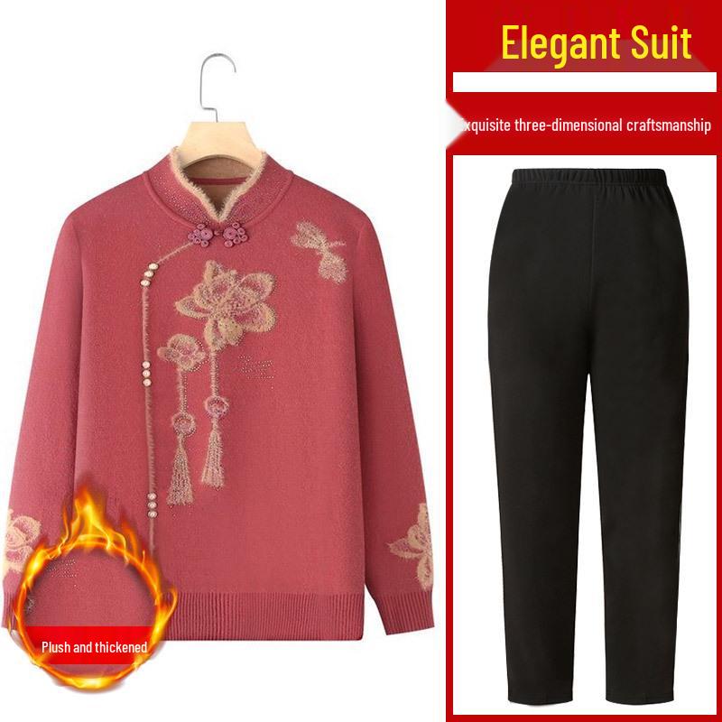 Damen Herbst/Winter Strickpullover - Gemütliche Samtgefütterte Strickjacke für Mütter