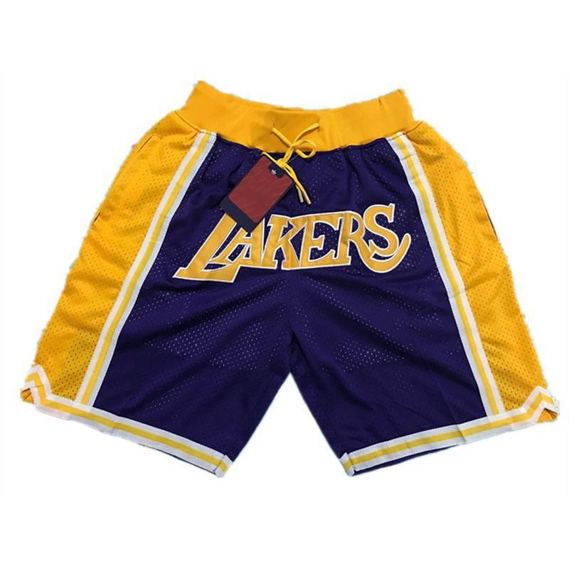 Mens Cotton Basketball Shorts With Team Logos Lakers Magic Kings Raptors Sport Training