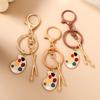 New Palette Keychain Paintbrush Key Ring Pendants for Women Girls Handbag Decor DIY Key Holder Jewelry Gifts