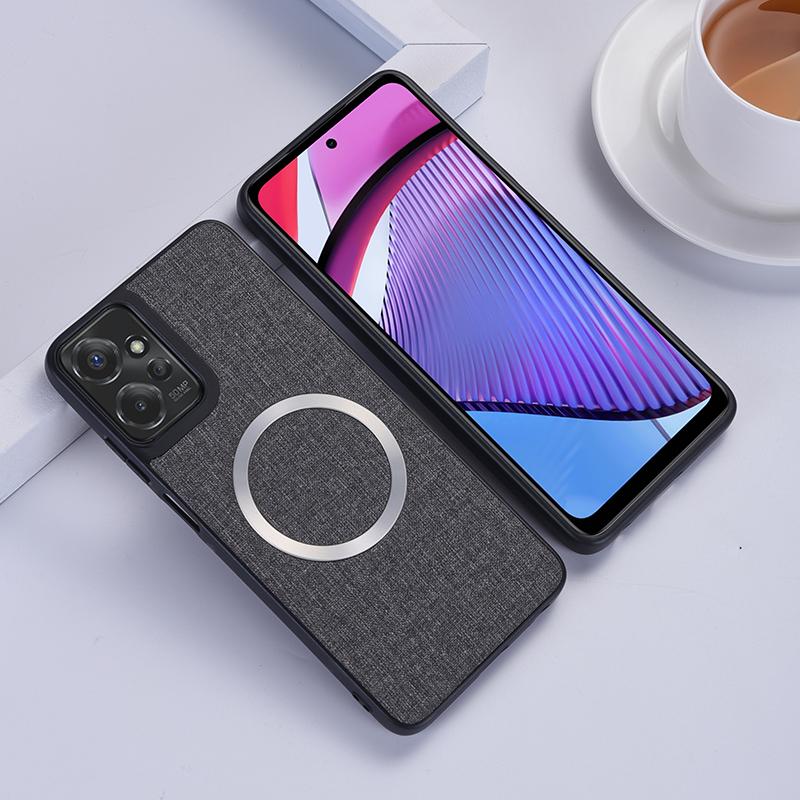 For Motorola Moto G 5G (2024) Magnetic Case Compatible with MagSafe Cloth Texture TPU Phone Cover