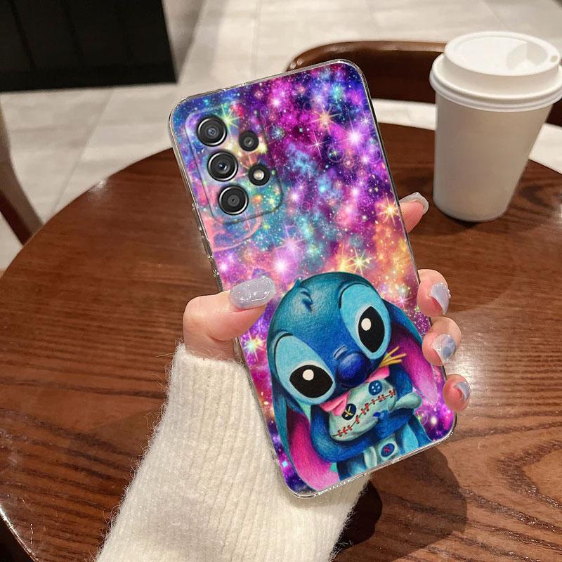 Clear Case For Samsung Galaxy A57 A37 A56 A36 Cases A55 A54 A35 A26 A07 A17 A16 A06 A34 A15 Soft Shockproof Cover Disney Stitch