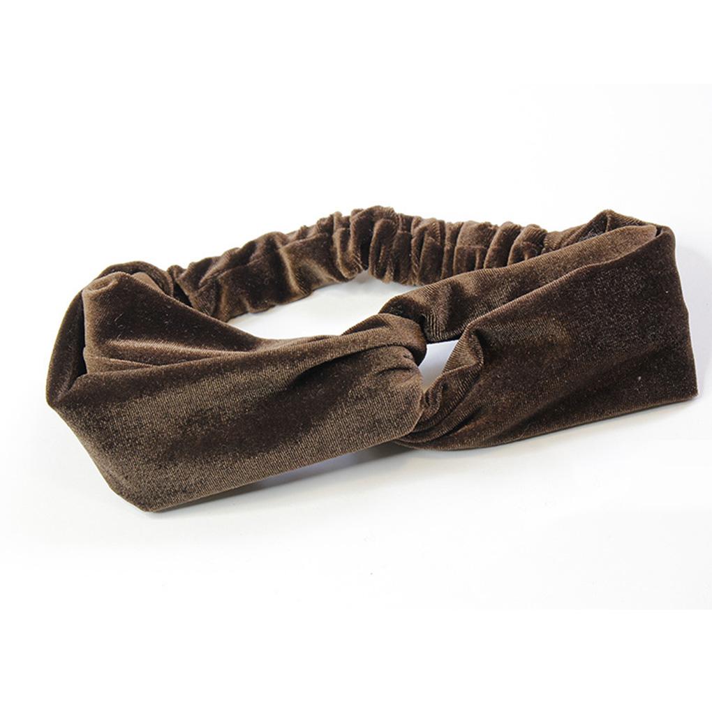 Women Velvet Elastic Twisted Headband Girl Solid Knotted Headwrap Makeup Hair Bands Stretchy Hairbands