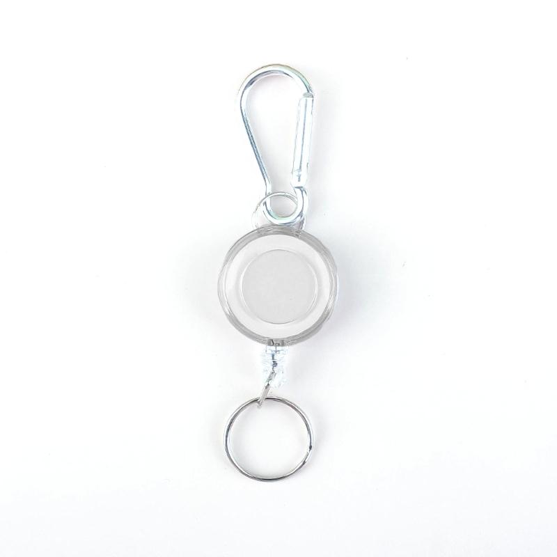 Retractable Keychain Badges Holder with 27.56inch Steel Retractable Cord AntiLost Card Badges Holder Easy to Use белый
