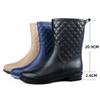 Women's Fashion Plaid Rain Boots Wear Resistant Waterproof Rubber Shoes Anti Slip Rain Shoes