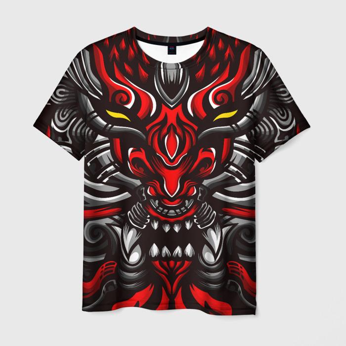 Newest Demon Samurai Mask Sakura 3D Print T shirts For Men/Women Crew Neck Short sleeve Top Fashion Oversized Punk Style T shirt