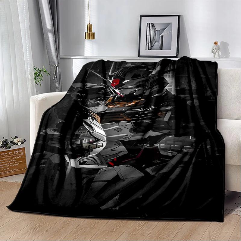 HD Robot GUNDAM Cartoon Soft Flannel Blanket for Bed Bedroom Sofa Picnic,Throw Blanket for Cover Office Christmas Gift Kids