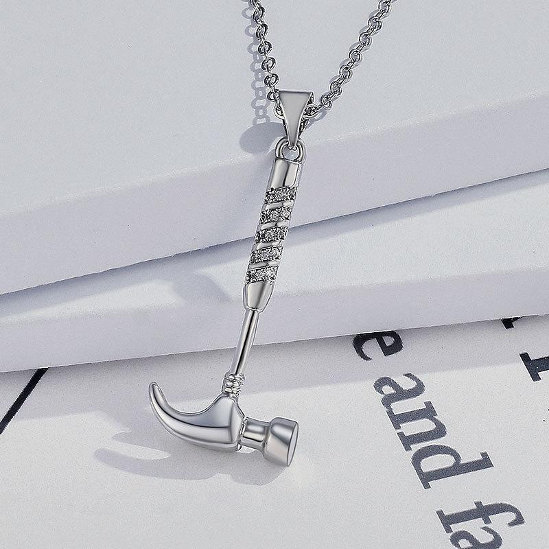 Hammer Necklace Women's Collarbone Chain I Love You Personality Beating Heart Pendant Simple Jewelry