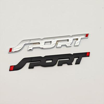 Letras de Metal 3D Logo Esportivo Cromado Vermelho Preto Adesivo para Porta-Malas Traseiro de Carro Emblema com Palavras Insígnia Decalque Acessórios para Carro