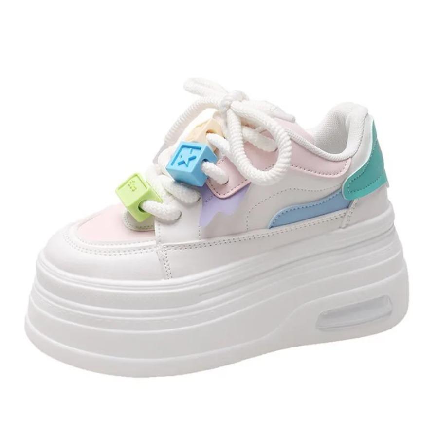 Ladies 2025 new thick-soled women's vulcanized shoes increase 6 cm casual sports shoes high heels women's board shoes sneakers