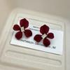 Elegant Zircon Flower Stud Earrings - Niche Style for Women, Versatile for Autumn and Winter