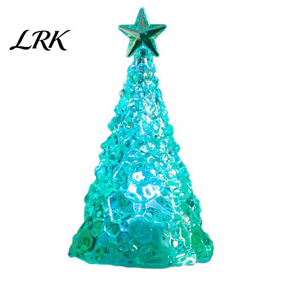 Seasonal Home Decorative Accent Glowing Christmas Tree Night Light, Mini Lighted with Star, Indoor Compact Table Ornament for Party Atmosphere