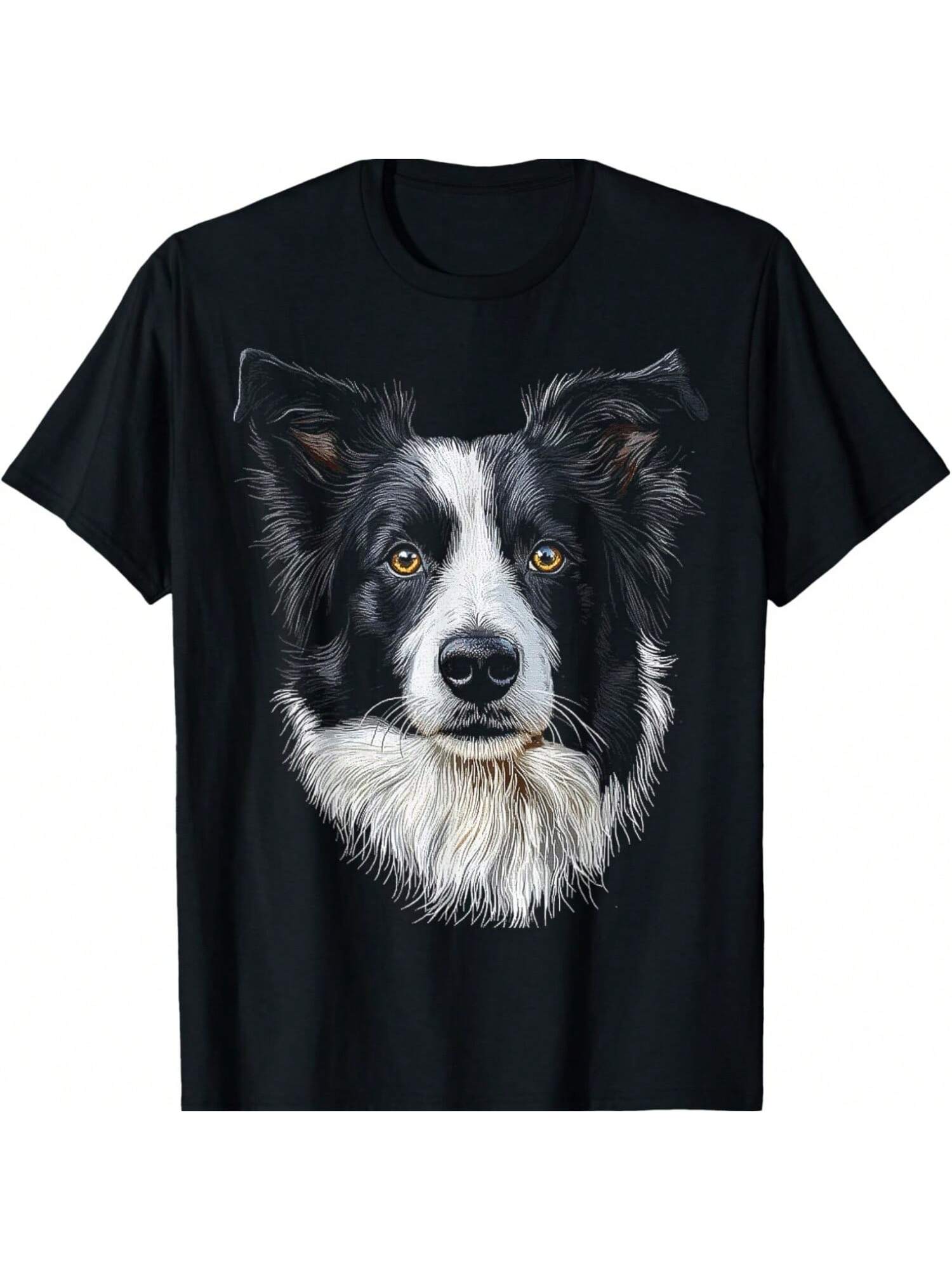

Женская хлопковая футболка с мордой собаки бордер-колли, премиальный принт из чистого хлопка, прочная и долговечная, стиль кэжуал XXXXXL