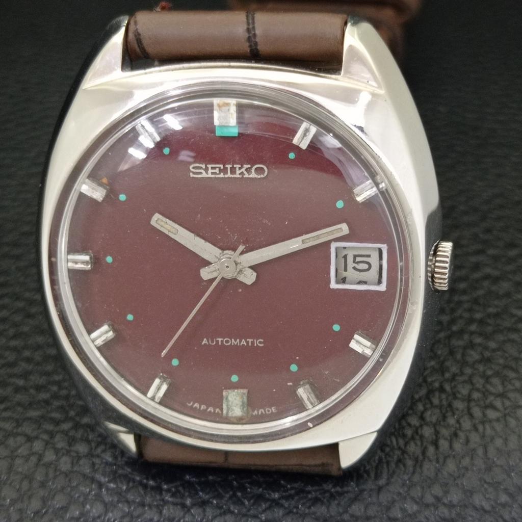 AUTOMATIC VINTAGE SEIKO JAPAN MENS BROWN COLOR DIAL WATCH a702303-5 R124-a702303
