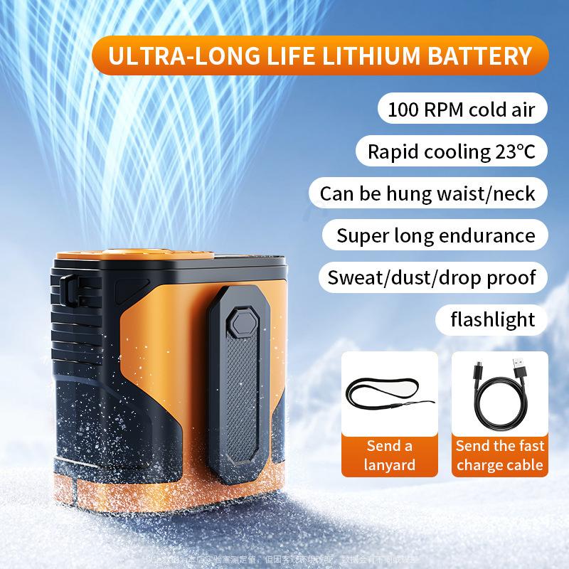 

High-speed Waist-hanging Fan Portable Waist-clip Outdoor Construction Site Portable Fan to Cool Down USB Mini Neck-hanging Fan оранжевый