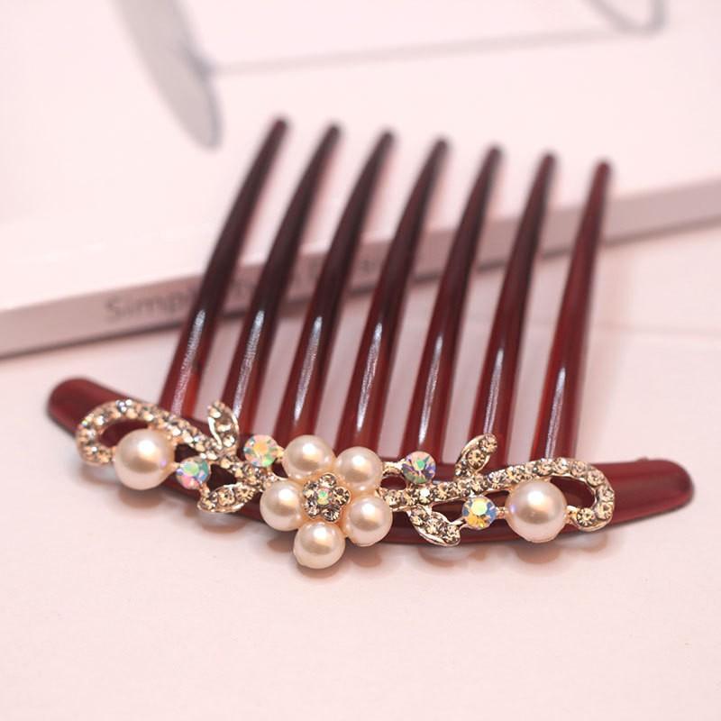 Small Size 7 Teeth Insert Comb Clip Women Hair Styling Hairpins Women Headwear Jewelry Bangs Broken Hair Comb Clip Girls Gifts