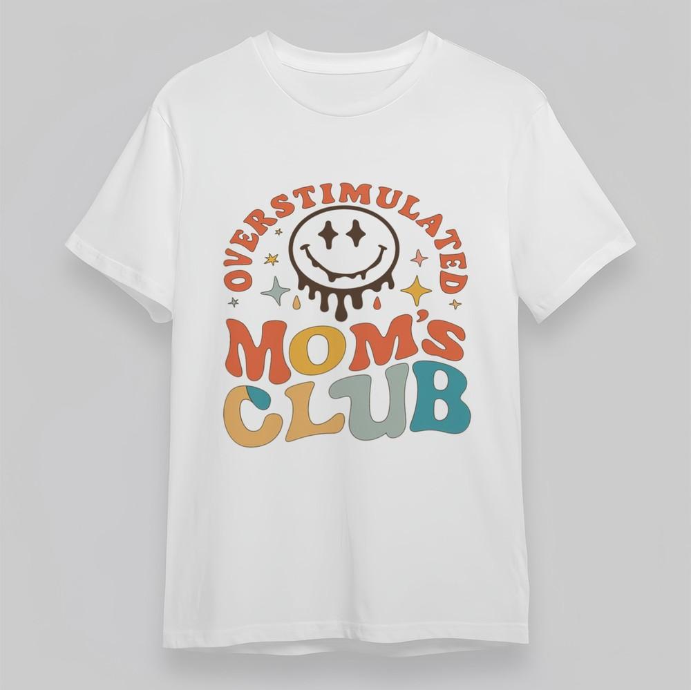 

Women s Plus Size Classic T Shirt Vibrant Overstimulated Mom Club Retro Tee USA S