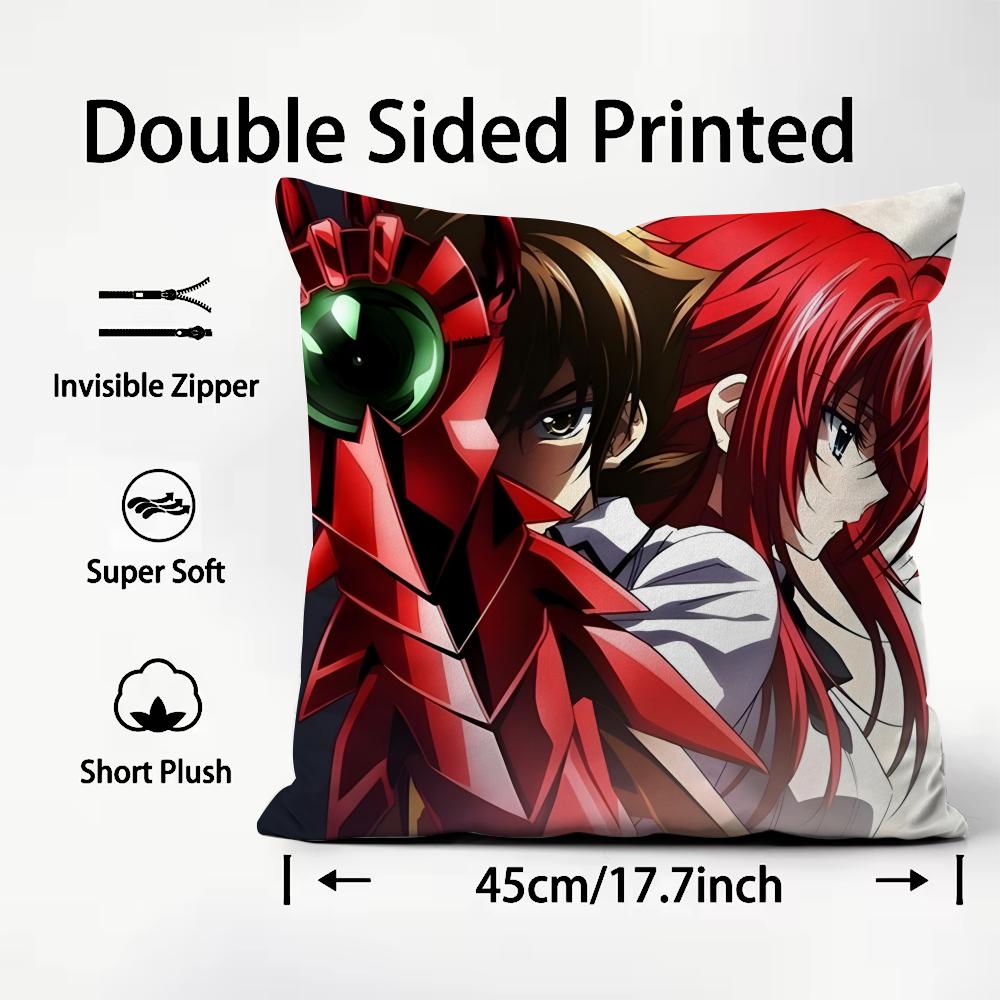 HHigh School DDxD Anime Cushion Cover Plush Fabric Soft DoubleSided Printed Sofa Warm Winter Home Child Gift Pillow Case