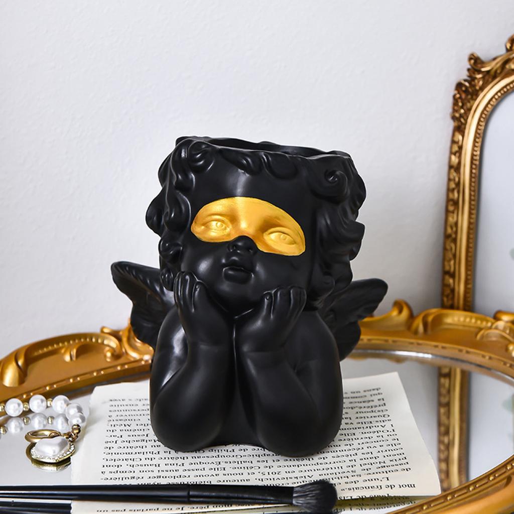 Face-supporting Little Angel Makeup Tube High-end Desktop Makeup Brush Storage Tube High-value Eyebrow Brush Barrel Decoration