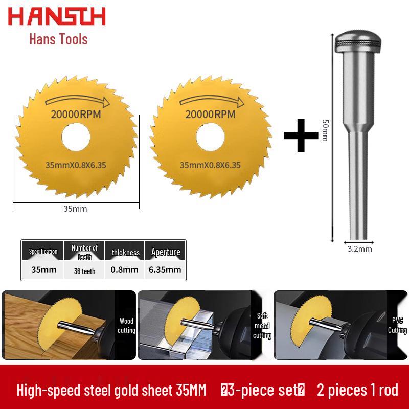 Hochgeschwindigkeitsstahl-Kreissägeblatt-Set für Holzbearbeitung und Metall-/PVC-Schnitt