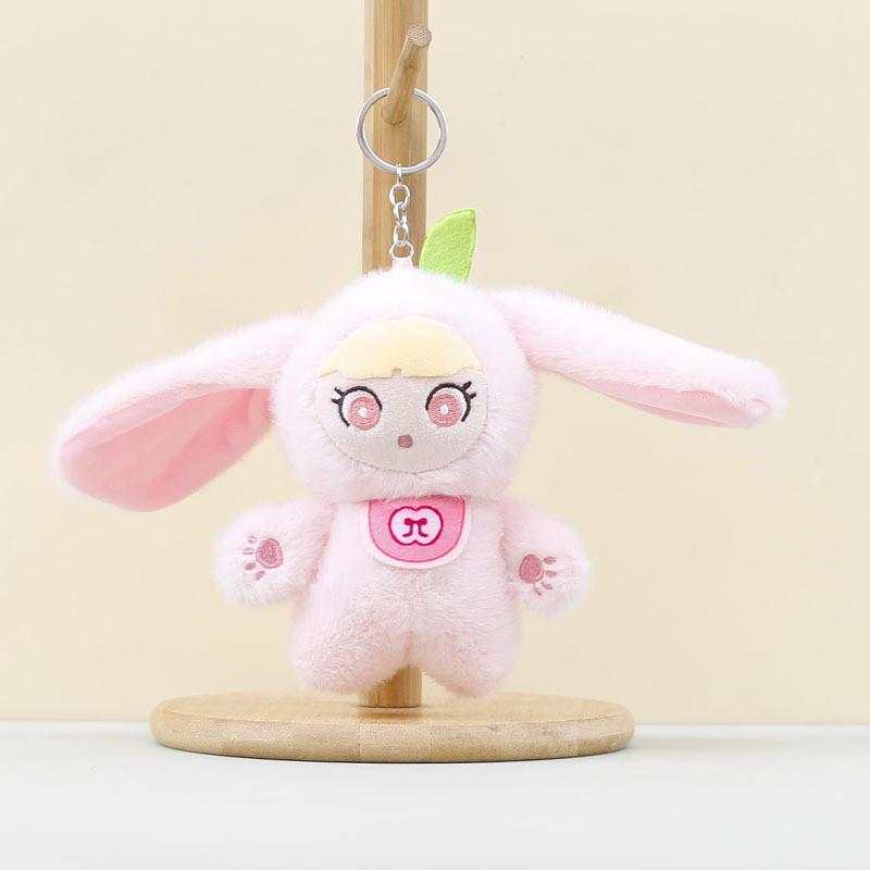 Transformative Bunny Plush Keychain Cartoon Dress Up Rabbit Toy Keyring And