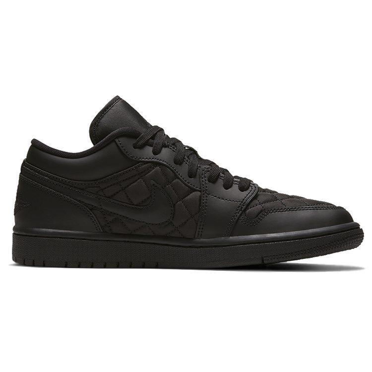 Jordan 1 Low Triple Black Quilted Women's DB6480-001